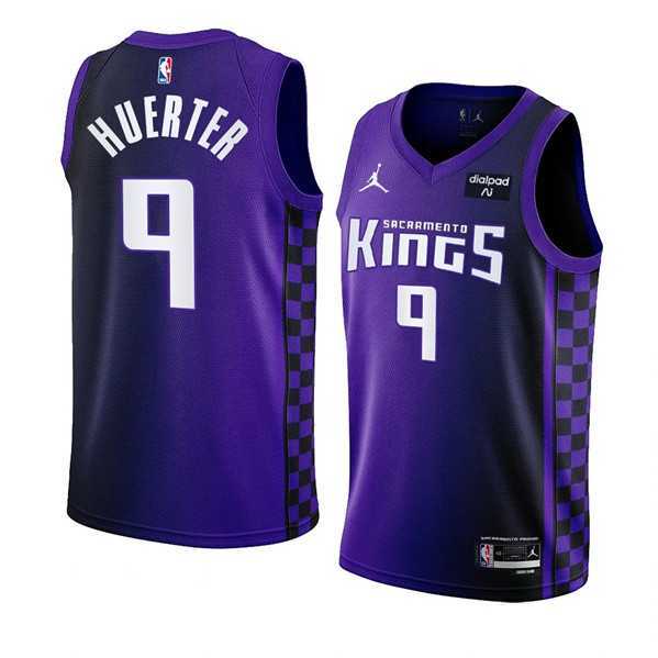 Mens Sacramento Kings #9 Kevin Huerter Purple 2023-24 Statement Edition Swingman Stitched Jersey Dzhi